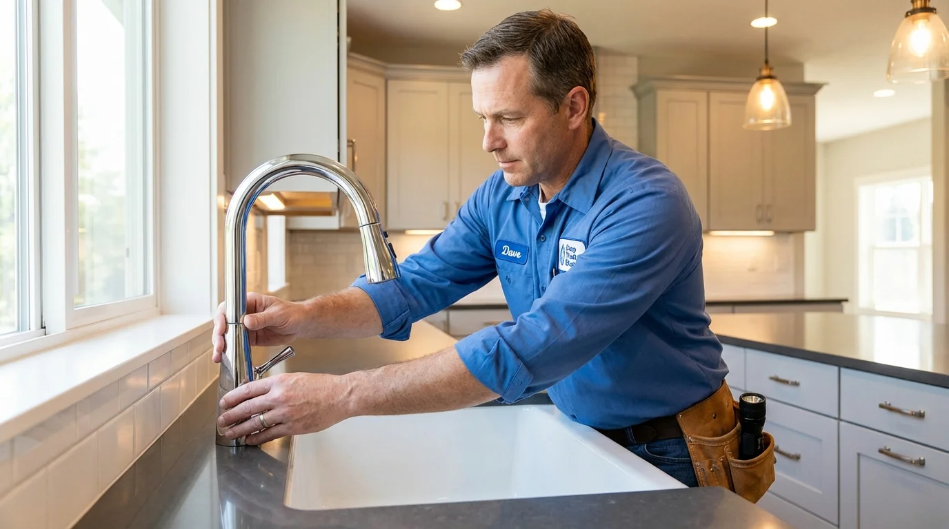Kitchen faucet installation by Johns Plumbing LLC in Guernsey